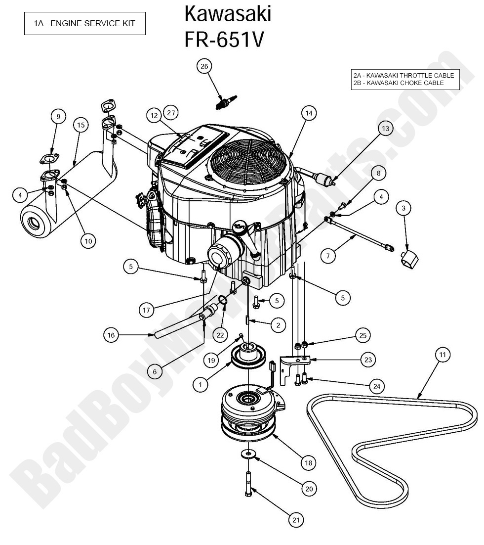 1361 - Bad Boy Mower Parts Lookup > 2016 > MZ Magnum > Engine - Kawasaki FR651
